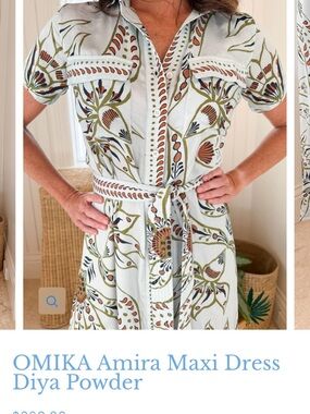 Omika Amira Maxi Dress in Powder Blue Floral. Worn Once.